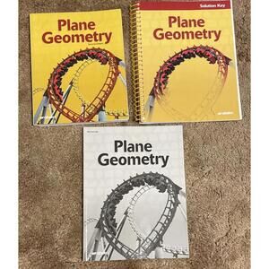Abeka 3 Book Set Plane Geometry set - Teachers Text, Solution Key Tea/Quiz Key